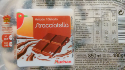 Helado de Stracciatella Auchan