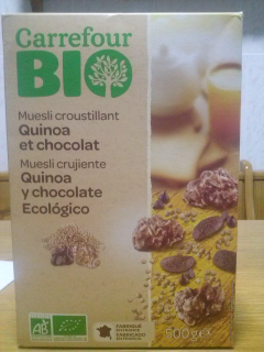 Muesli crujiente uinoa y chocolate ecologico carrefour