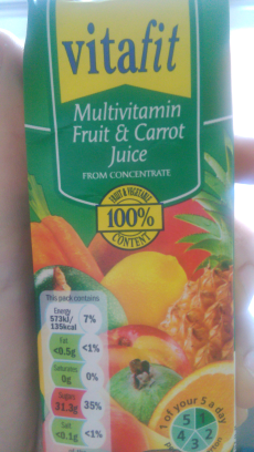 Multivitamin fruit and carrot juice Vitafit Lidl