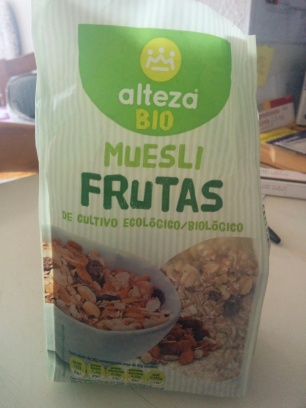 Muesli frutas, alteza bio. agricultura ecológica.