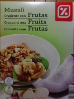 Muesli crujiente con frutas. Marca \"Día\"