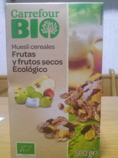 Muesli cereales frutas y frutos secos Carrefour ecologico