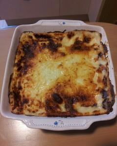 Canelones de berenjena, setas y tofu