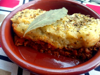 Sepherd's pie (pastel de carne de soja y puré)