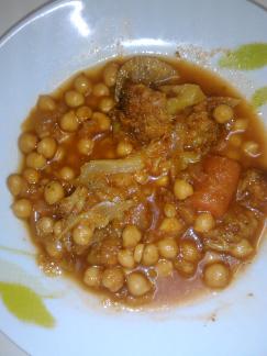 Garbanzos con verdura