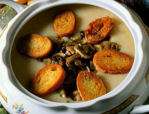 Crema de coliflor con champiñones