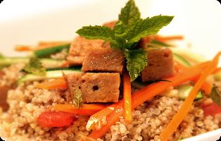 Quinoa de seitán a la menta