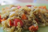 Calabaza rellena con sofrito de quinoa y verduras