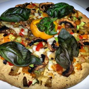 Pizza vegana con hummus, Receta