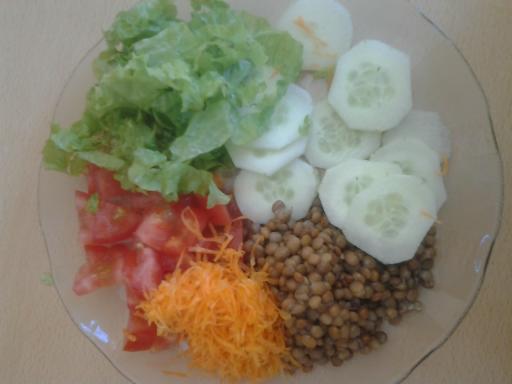 Ensalada mixta con lentejas