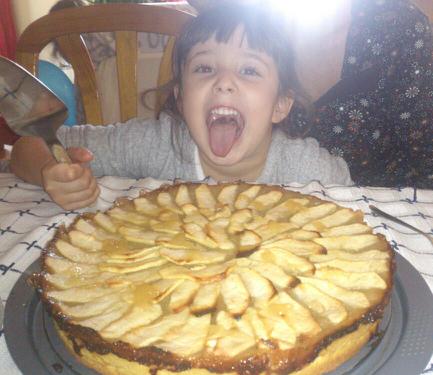 Tarta de manzana vegana de Estela.