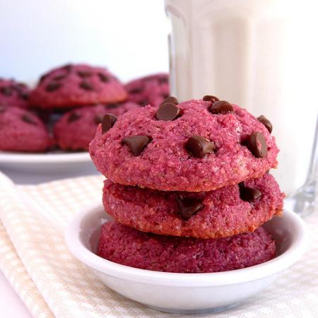 Galletas de remolacha con pepitas de chocolate