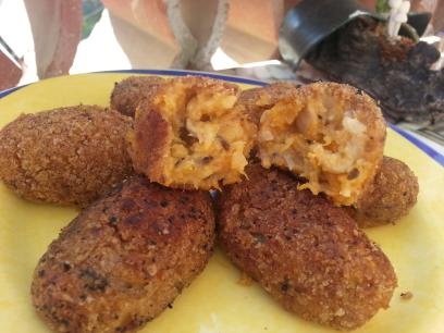 Croquetas de calabaza y setas