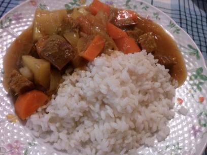 Curry japonés con arroz