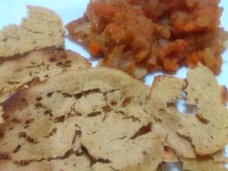 Galletas de garbanzos con verduras