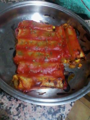 Canelones con setas