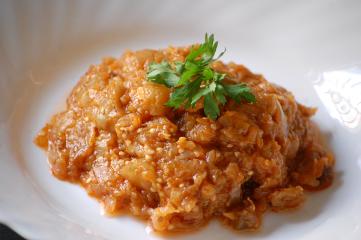 Revuelto de berenjena con tomate (samfaina)