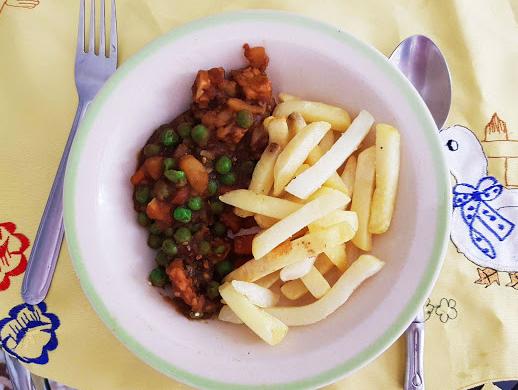 Tempeh en salsa con patatas super rápido