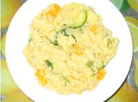 Risotto cremoso de mijo con calabaza y calabacín