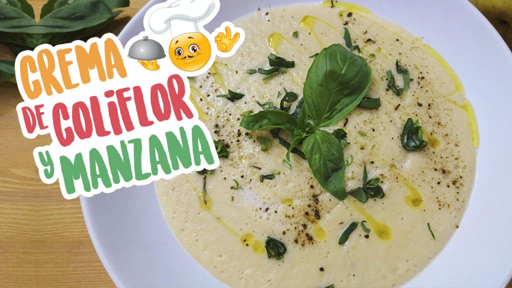 Crema de coliflor y manzana, receta 🍏🤗🍵