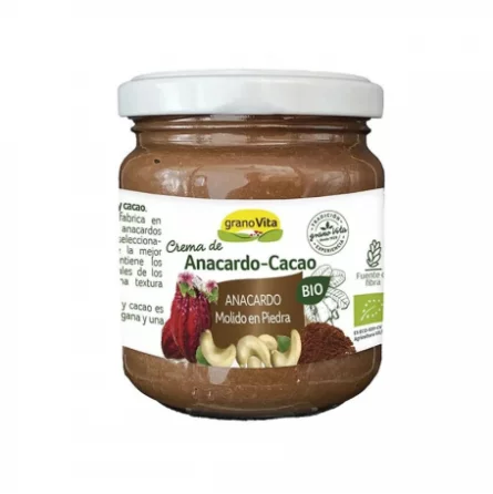 Crema de Anacardo con Cacao y Sirope de Dátil Granovita Bio 175 gr