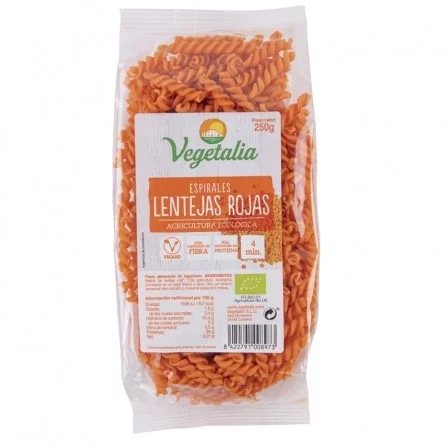 Espirales de Lentejas Rojas Sin Gluten Bio Vegetalia 250 gr