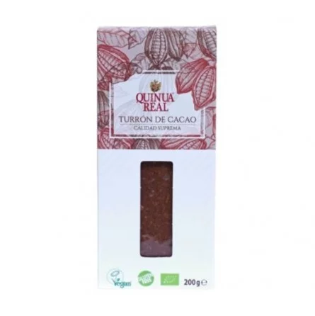 Turrón con Cacao y Quinoa SinGluten Bio Vegan 200g Quinua Real