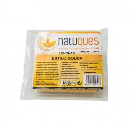 Queso Vegano estilo Goudá lonchas Natuqués 200 gr