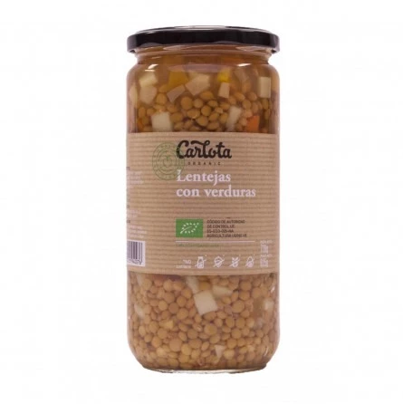 Plato preparado Lentejas con Verduras ecológico 720gr Carlota Organic