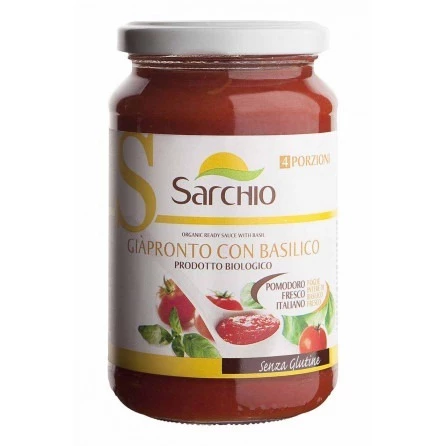 Salsa de tomate Bio y Albahaca Sarchio 340 gr