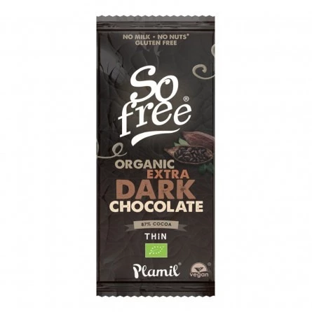 Chocolate Negro ecológico 87% cacao 80gr So Free Plamil