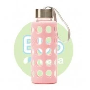 Botella BBO Rosa Borosilicato Con Silicona 300 ml Irisana