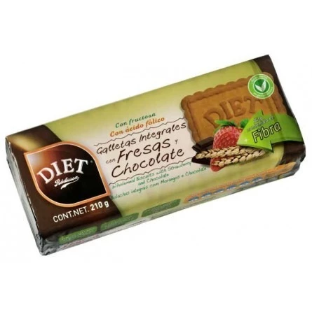 Galletas Veganas Integrales de Fresa y Chocolate 210gr Diet Radisson