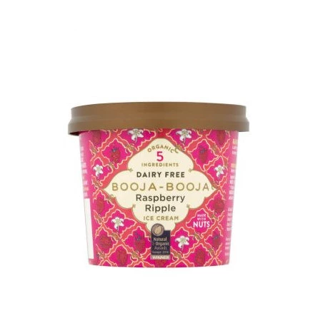 Helado Vegano Mini de Vainilla y Frambuesa Booja-Booja 110 gr Helado Vegano Mini de Vainilla y Frambuesa Booja-Booja 110 gr