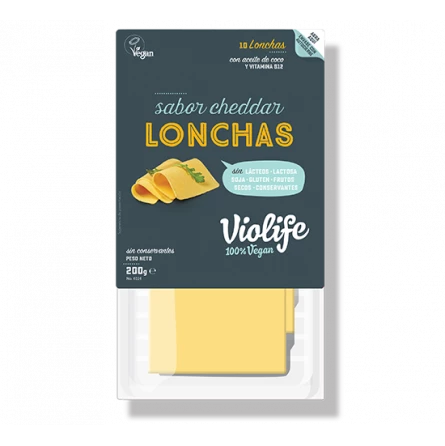 Queso Vegano Cheddar en Lonchas Violife 200 gr