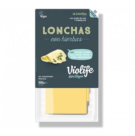 Queso Vegano con Hierbas en Lonchas Violife 200 gr