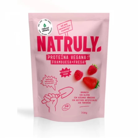 Proteína Vegana sabor Fresa y Frambuesa Bio 350 gr Natruly