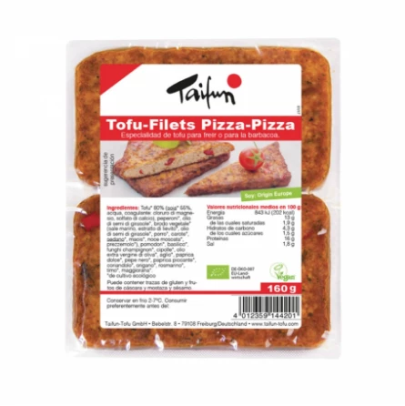 Filetes de Tofu sabor Pizza Taifun 160 gr Filetes de Tofu sabor Pizza Taifun 160 gr