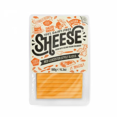 Queso Vegano en Lonchas estilo Leicester Rojo Sheese 180 gr