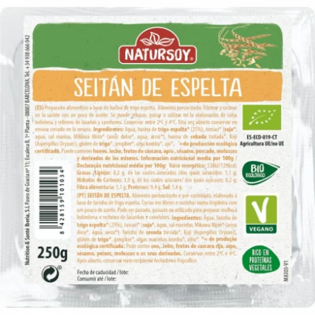 Seitán de Espelta Natursoy Bio 250 gr