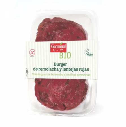 Hamburguesas de Remolacha y Lentejas Rojas Sin Gluten Germinal 140 gr