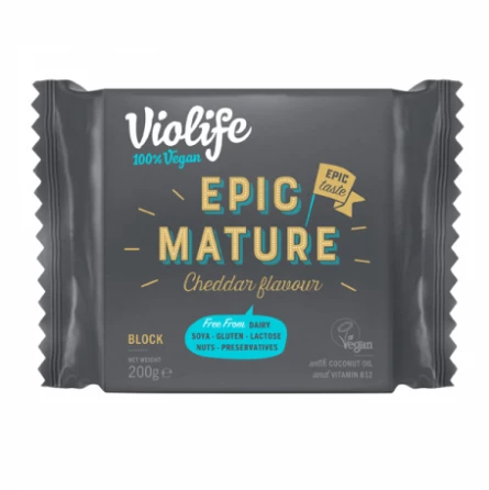 Queso Vegano en Bloque Epic Mature Cheddar Violife 200 gr