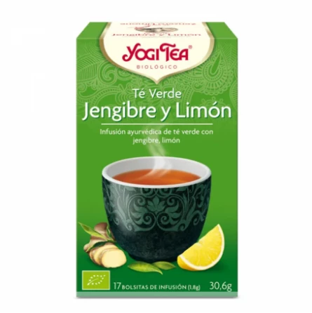 Infusión Té Verde Jengibre y Limón Eco Yogi Tea 17 bolsitas
