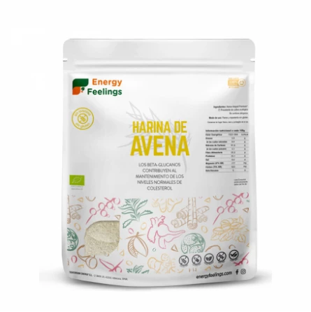 Harina de Avena Eco  XXL Pack Sin Gluten Sin Avenina Energy Feelings 1 kg