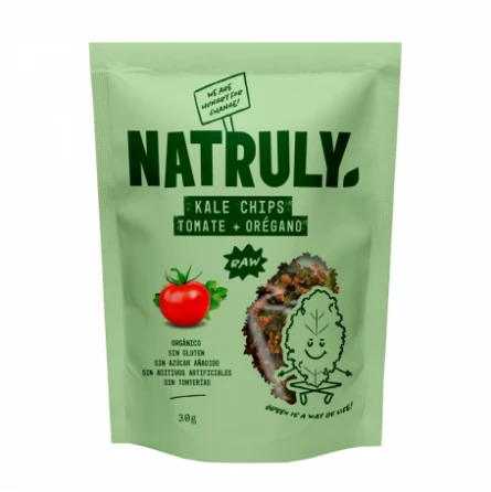 Chips de Kale, Tomate y Orégano Eco Natruly 30 gr Chips de Kale, Tomate y Orégano Eco Natruly 30 gr