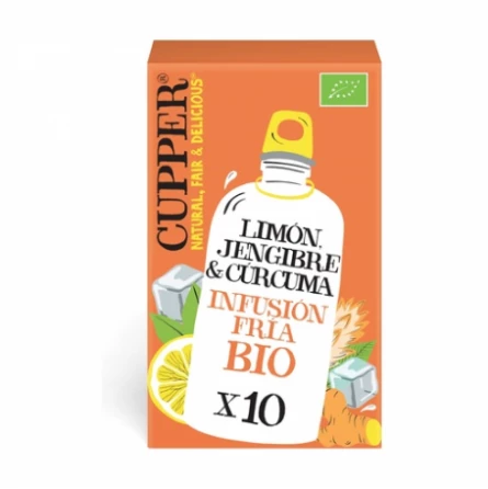 Infusión Fría de Limón, Jengibre y Cúrcuma Bio 10 Bolsas