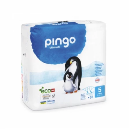 Pañales Ecológicos Talla 5 Junior Pingo (36uds)