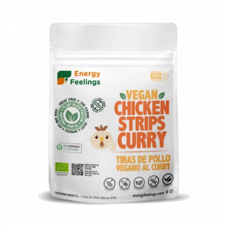 Preparado Tiras de Pollo Vegano al Curry 165 gr Energy Feelings Preparado Tiras de Pollo Vegano al Curry 165 gr Energy Feelings